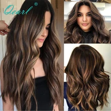 

Human Hair Full Lace Wigs Pre Plucked Ombre Honey Blonde Highlights 13x6 Lace Frontal Wig for Black Women Wavy Remy 150% Qearl