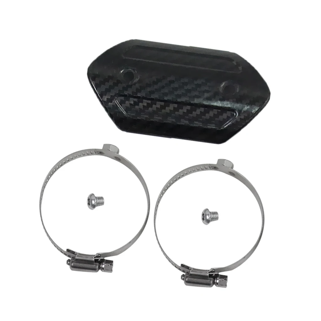 Motorcycle Exhaust Muffler Heat Shield Cover, 4 inch 100mm Carbon Fiber Heel Guard Protector, Black