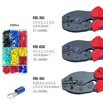 

KWANYIK New Insulation Terminals Crimping Tools Mini European Style Electrical Ratcheting Pliers Set FSE-30J FSE-03C FSE-40J