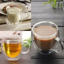 Горячая чашка с двойными стенками, кофейная стеклянная чайная кружка, изолированные кружки, чашки для эспрессо, вина, пива, чашки для дома и офиса, 150 мл, 250 мл