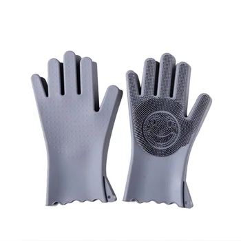 

1/2/4 Pair Silicone Cleaning Gloves Magic Durable Silicone Dish Washing Gloves For Kitchen Household Silicone Dishwashing Gloves