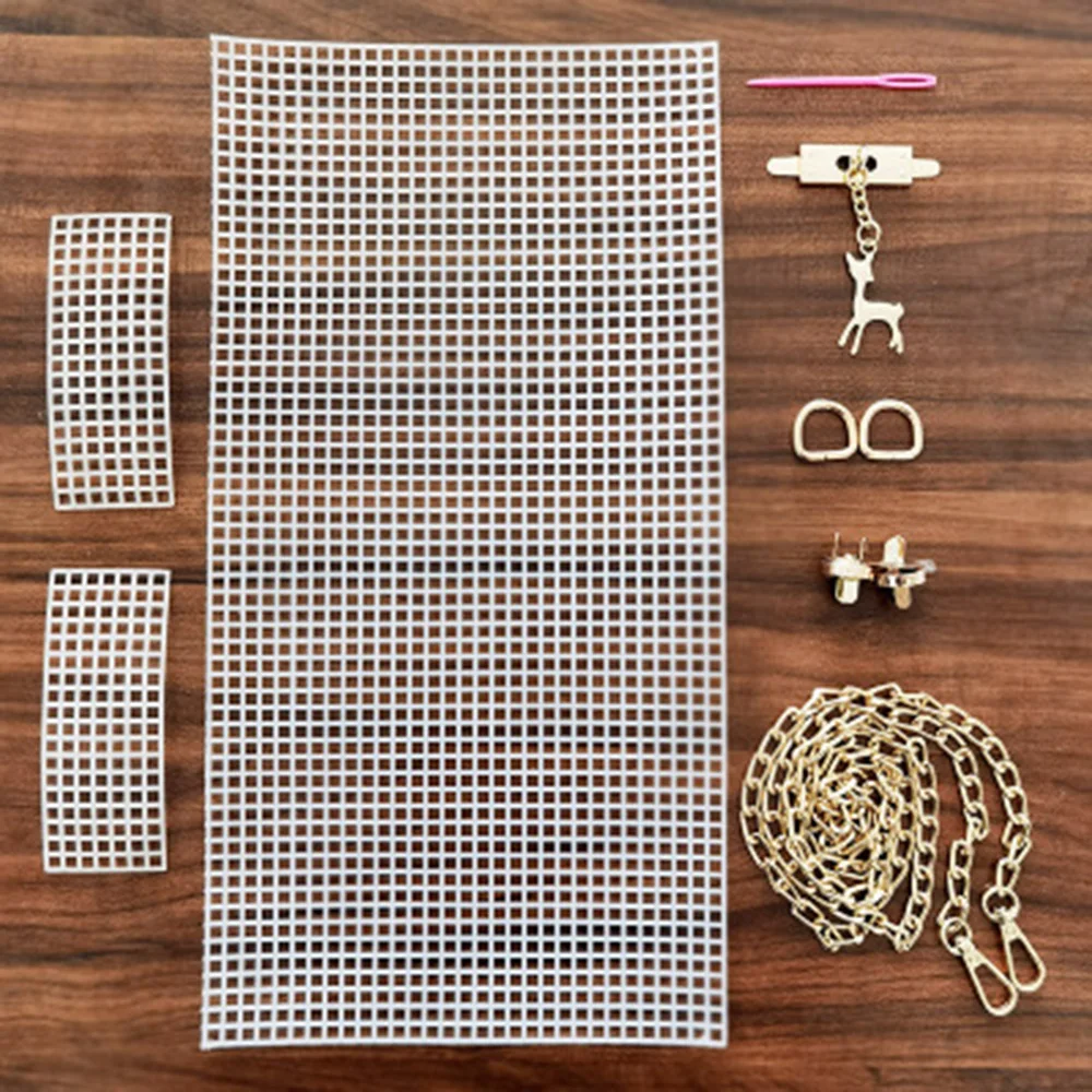 6Pcs/set Auxiliary Weaving Plastic Mesh Kit DIY Bag Accessories Weaving Helper White Net Cover For Plastic Handbag