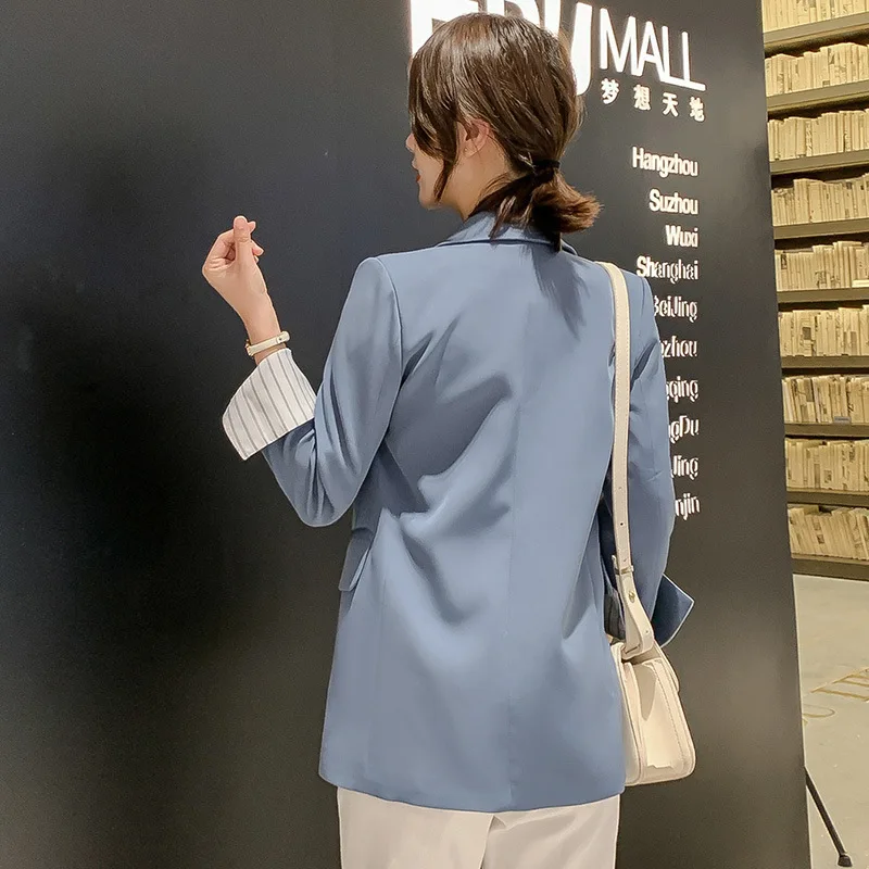 Women's Blazer& Suits Autumn Clothing New Korean Office Ladies Blazers Jacket Pure Color Loose Leisure Fashion Jackets Suit