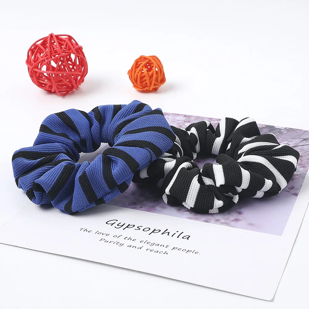 1PC Fashion Striped Hair Rope Scrunchies for Women Candy Color Elastic Hair Bands Ponytail Holder Headdress Hair Accessoires