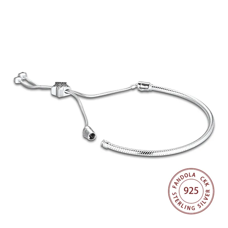 925 пробы серебряный браслет femme Pave Star Slider браслеты для женщин модные ювелирные изделия Pulseira accesorios mujer