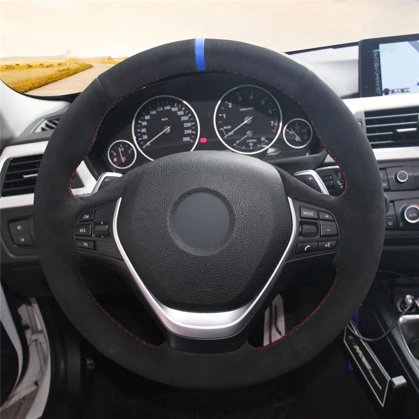 MEWANT черный замшевый чехол рулевого колеса автомобиля для BMW F20 2012 2018 F45 2014 F30 F31 F34 2013