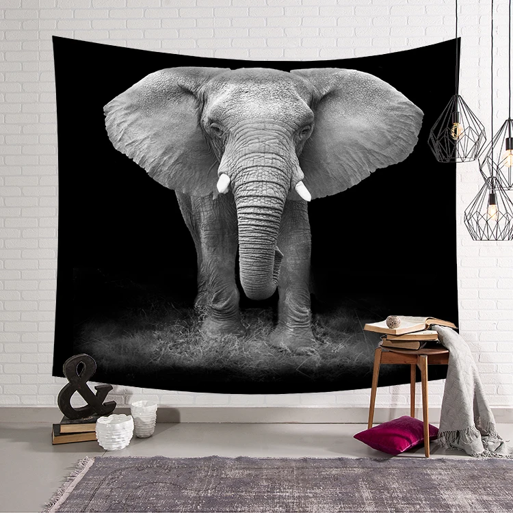 Elephant Tapestry Wall Hanging Wall Tapestry Blanket Farmhouse Decor Polyester Llama Printed Window Tapestry