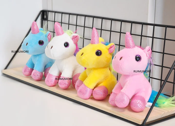 Милая плюшевая лошадь, 4 цвета, 12 см, стоящая плюшевая игрушка, брелок, плюшевая игрушка