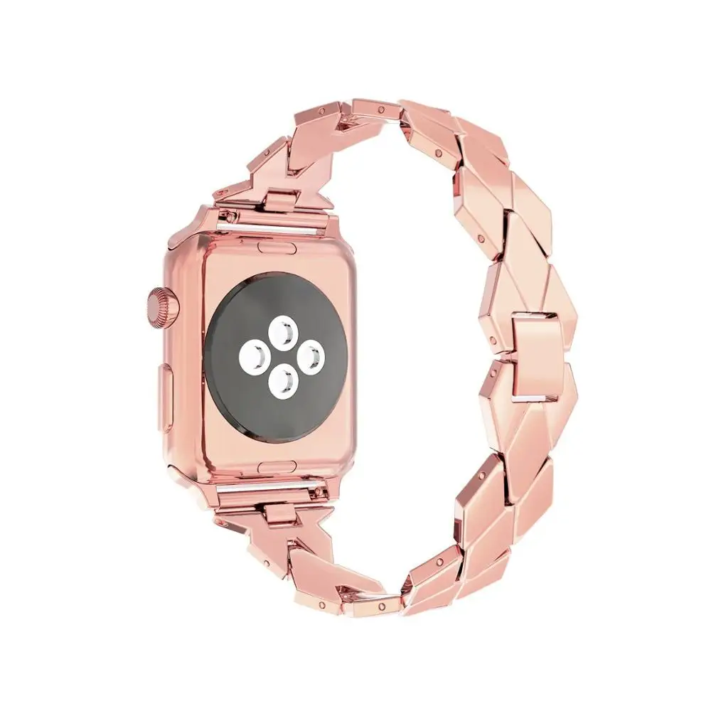 Ремешок из нержавеющей стали для Apple Watch band 42 мм/38 мм iwatch 4/3 band 44 мм 38 мм металлический браслет ремень ремешок для часов аксессуары для часов - Цвет ремешка: rose gold