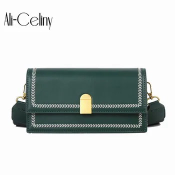 

Bags For Women Simple Joker Embroidered Line Square Bag New 2020 Foreign Style Fashion Lock Messenger Bag