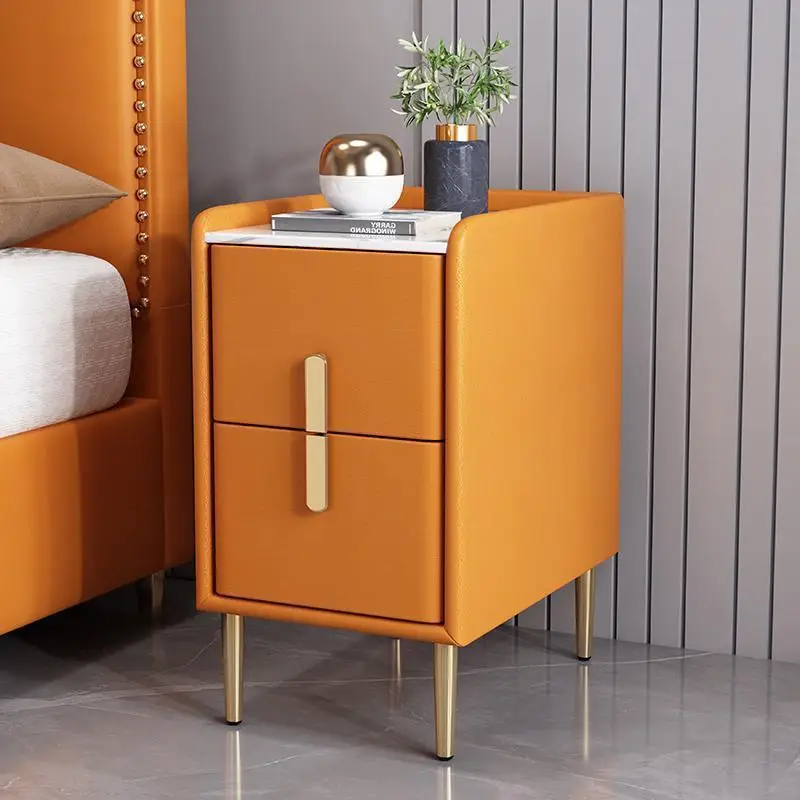 Nordic Light Luxury Modern Solid Wood Bedside Table Cabinet Free Installation Mini Bedroom Multi-layer Shelf Storage Cabinet