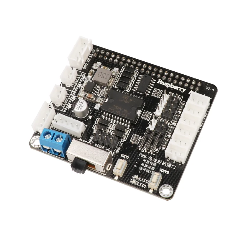 

For Raspberry Pie 4 Generation B Expansion Board Steering Gear Raspberry Pie 3B + Development Board Programming Robot Kit
