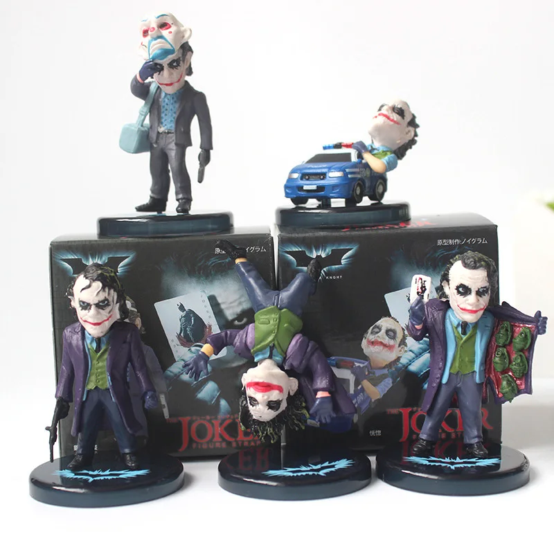 

5pcs/lot 5cm Superheroes The Joker Batman The Dark Knight PVC Action Figure Keychain Collection Model Toy