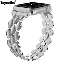 Роскошный металлический ремешок из нержавеющей стали для Apple Watch Band 38 мм 42 мм 40 мм 44 мм Модный женский мужской ремешок для iwatch series 5/4/3/2/1