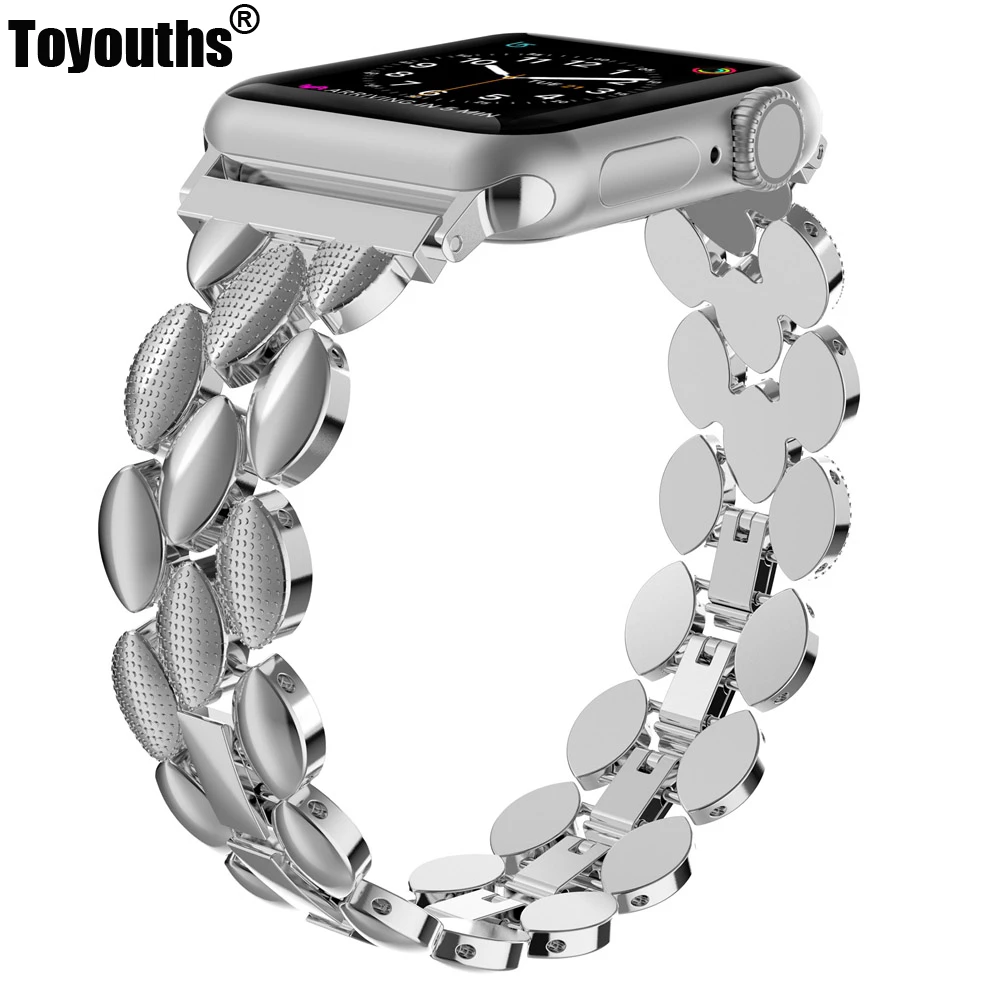 Ремешок Toyouths из нержавеющей стали для Apple Watch SE 38 мм 42 40 44 модный мужской и женский