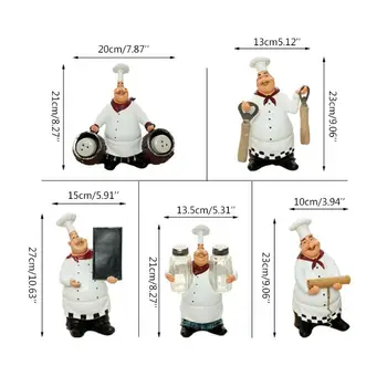 

European Retro Chef Model Decoration Resin Crafts Mini Chef Statue Decoration