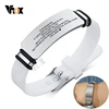 Vnox Casual Personalize Engrave Silicone Bracelets for Men Women Stainless Steel ID Tag Custom Sports Gifts Jewelry ► Photo 1/6