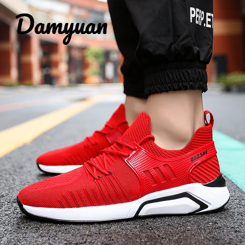 

Damyuan 2019 New Flying Woven Sneaker Breathable Running Tennis Fitness Footwear Casual Men's Shoes 39-44