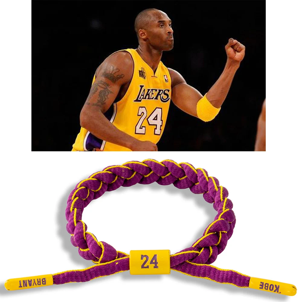 Charm Bracelet For Friendship Basketball Team James Kobe Rope Bracelet Adjustable Bangles Women Man Lucky Wish Jewelry
