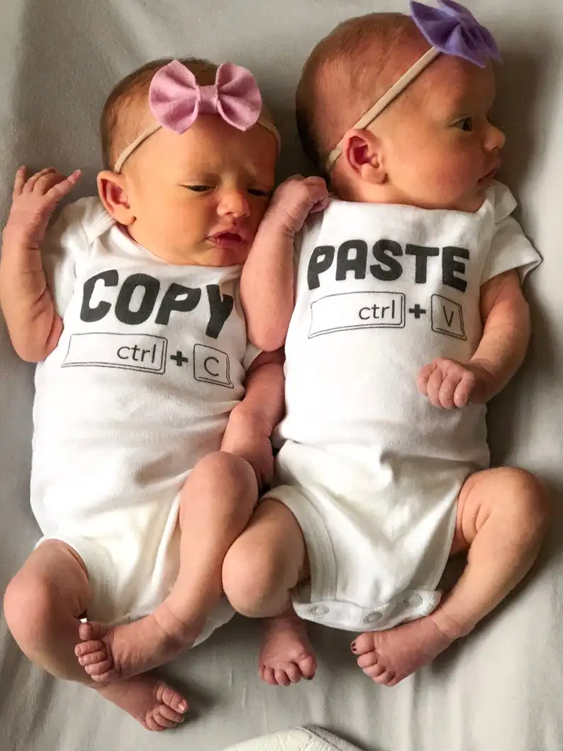 Copier coller jumeaux Onesie jumeaux annonce cadeaux pour jumeaux bébé douche cadeau pour garçons filles identiques jumeaux body Wear