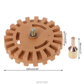 

Drop Wholesale 100MM 5/16-24 Teeth Rubber Pneumatic Pinstripe Decal Eraser Wheel Pad Professional Disk Car Sticker Remover Tools