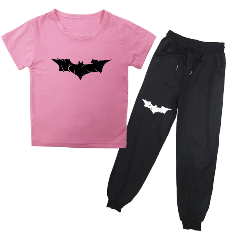 Детская одежда с суперменом и Бэтменом; коллекция года; летние комплекты из футболки с короткими рукавами и штанов для мальчиков и девочек; комплекты одежды для малышей - Цвет: 8