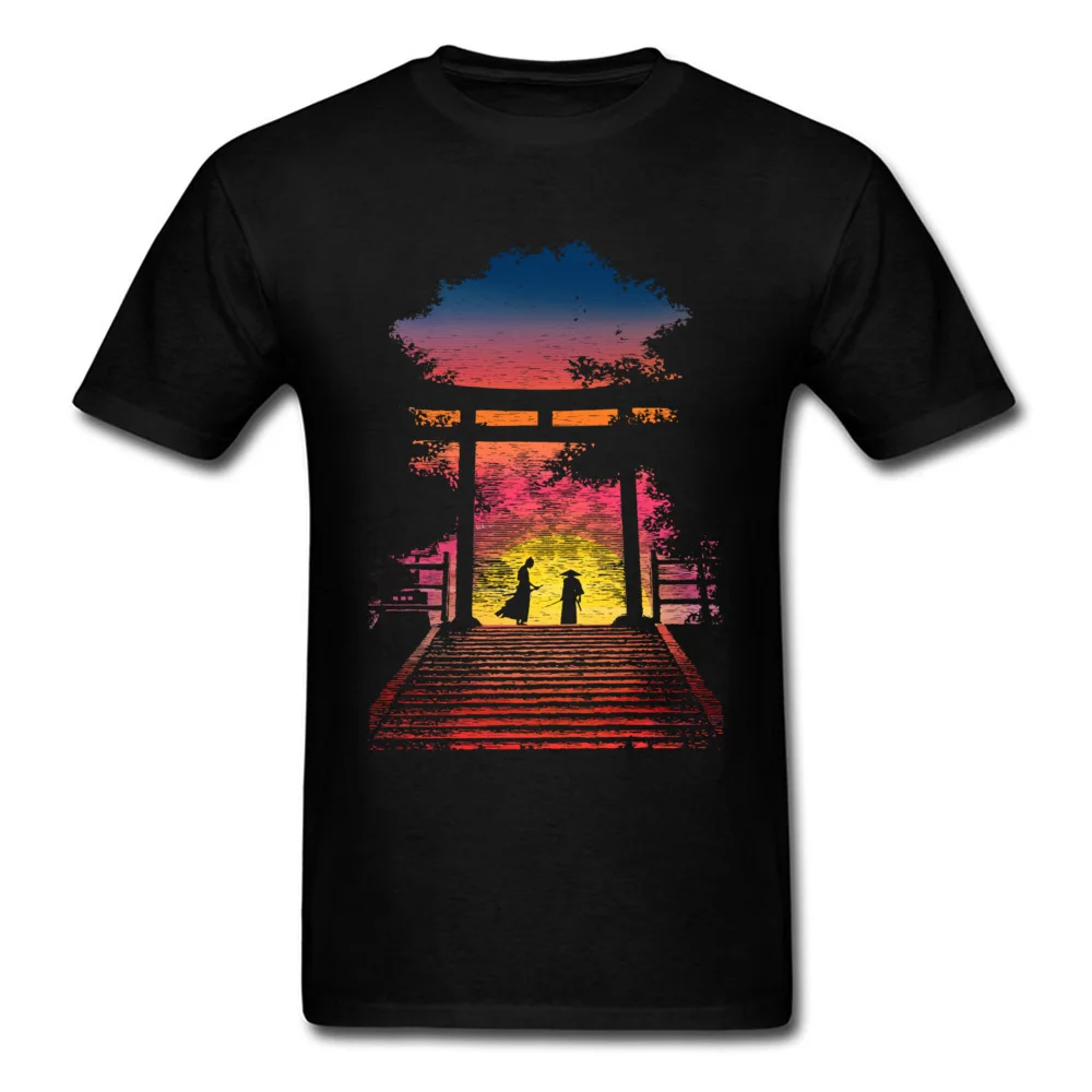 

The Hero Battle Tshirts Japanese Swordsman Samurai Bushido Cool T Shirts For Men Sunrise Duelist Funny T-Shirt Printing Tees