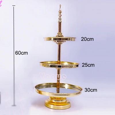3 tiers Золотые Зеркальные держатели для тортов, украшение для дома, 2/3 ярусов, инструменты для кексов, 1 шт., 10 дюймов/12 дюймов, вечерние, поставщики, высокие ножки, pl late - Цвет: 3 tiers