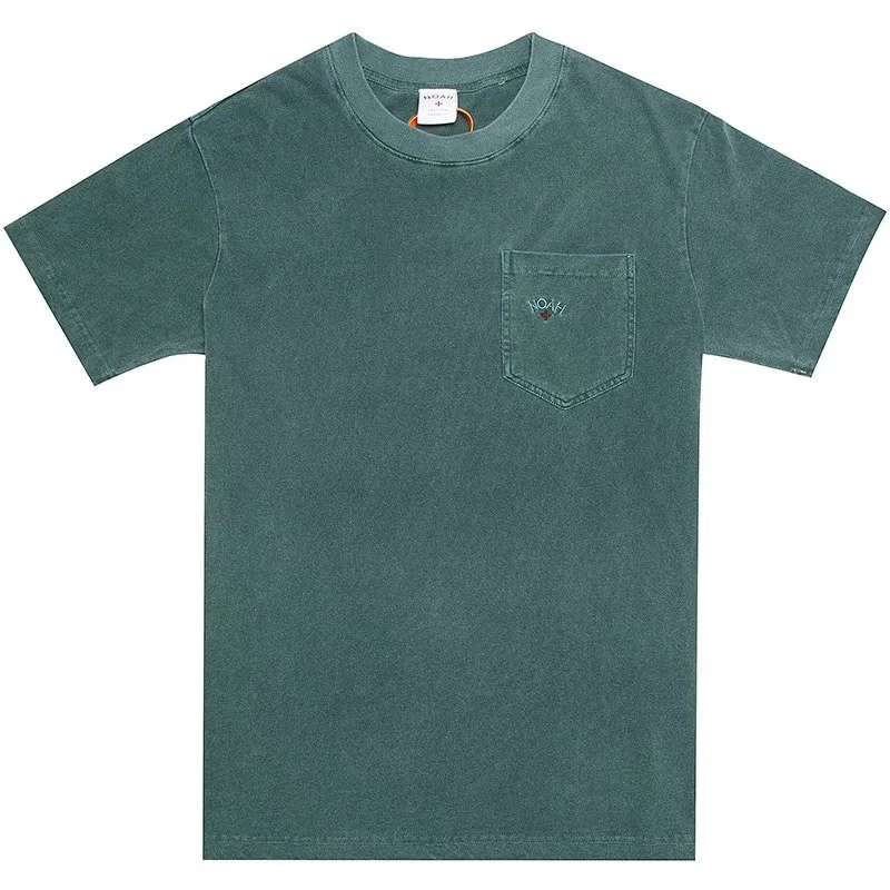 NOAH Pocket Tee маленький логотип вымытый старый темно-зеленый Футболка лучшая версия для мужчин и женщин 1:1 модная повседневная NOAH темно-серая футболка