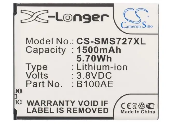 Batteria Cameron Sino 1500Mah Per Samsung Galaxy Ace 3 Ace 3 3G Ace 4 Neo Star Plus Star Pro Trend Lite Trend Lite 2 Z1 Gt-S7260