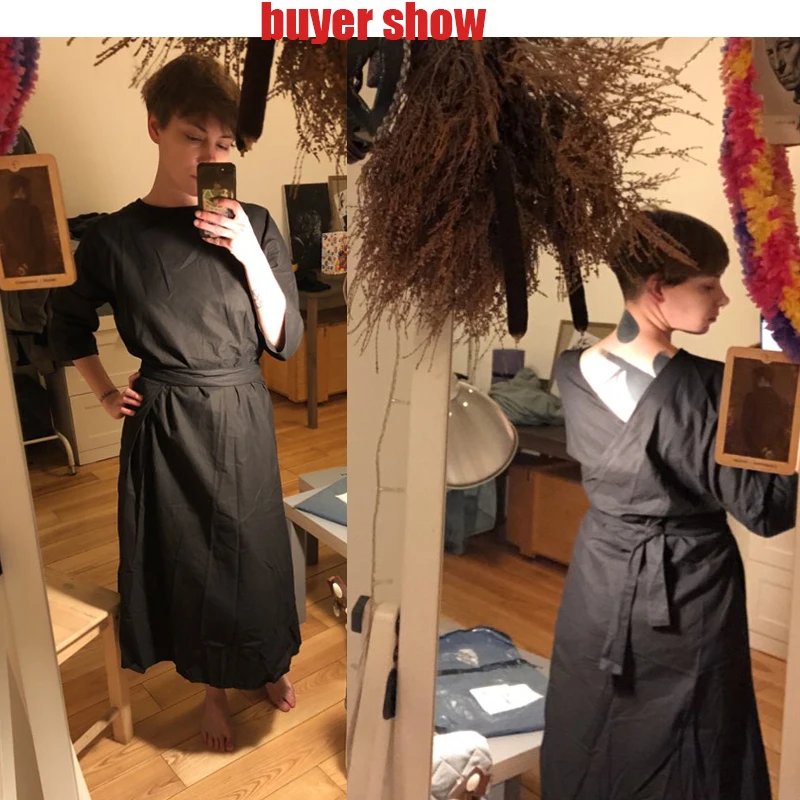 Платье макси в стиле бохо осень 2019 однотонное женское вечернее Черное До Колена