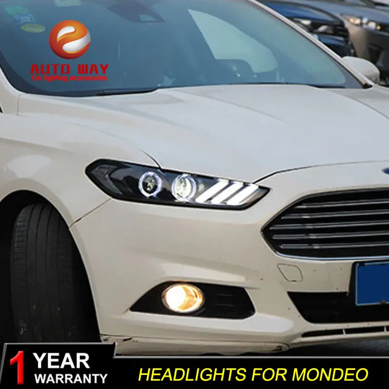 Чехол для стайлинга автомобиля Ford Mondeo фары 2013 2014 2015 СВЕТОДИОДНЫЙ DRL Объектив