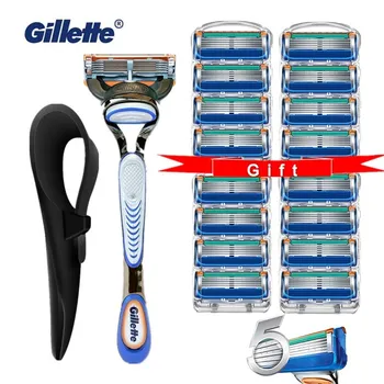 

Gillette Fusion 5 Men Manual Shaver Machine For Shaving Razor Blades Cassettes For Beard With Replacebale Blades Rubber Sleeve