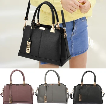 

2020 New Fashion Lady PU Leather Handbag Briefcase Shoulder Bag Handbag Lady Medium Work Bag