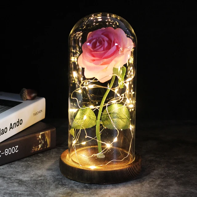 Drop shipping Galaxy Rose Artificial Flowers Beauty and the Beast Rose Wedding Decor Creative Valentine's Day Mother's Gift 4