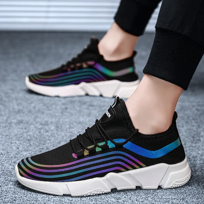 

19 Reflective Daredevil Color Changing Longfei Woven Mesh Breathable Casual Shoes Wearable Lightweight Cushioning Running Athlet