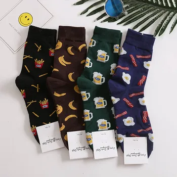 

Harajuku happy socks Men's Funny Combed Cotton Dress Casual Crew Wedding Socks Colorful Novelty Skateboard Socks
