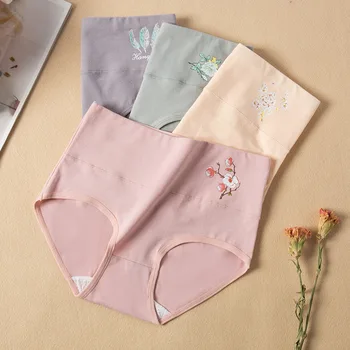 

5pc/set New style multi flower underwear large size high waisted waist and hip lifting women's underwear PJTX 6109