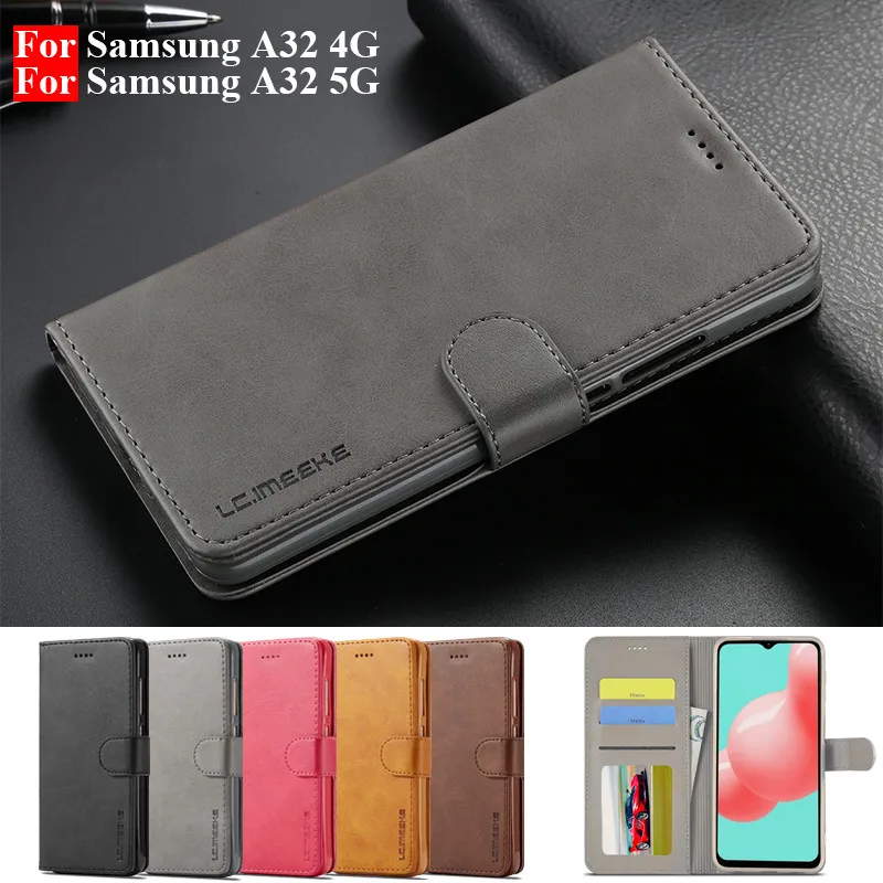 For Samsung A32 Case Flip Leather Vintage Phone Case On Samsung Galaxy A32 5G Case Flip 360