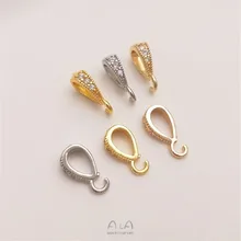 

Color-protected hanging clasp 14K gold plated 18K gold zircon melon seed clasp DIY necklace pendant clasp accessories