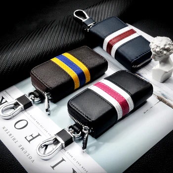 

3 Styling Leather Key Case Cover For Bmw F10 F11 F30 F32 F02 F25 F07 F20 Car Remote Alarm Key Key Case Cap With Keychain Keyring