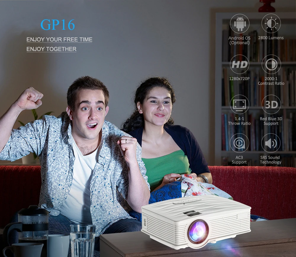 Poner Saund Gp16 Mini Projector 2800 