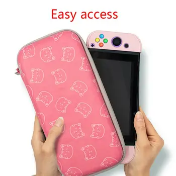 

Cute Cat Claw Pattern Storage Bag Portable Hard Shell Carrying Case for Switch Game Console Gaming Accessories