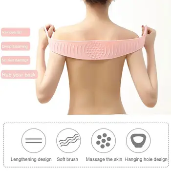 

1 Pcs Silicone Back Scrubber Silicone Bath Towel Soft Bath Back Massage Back Scrub Rubs Scrubber Baths Silicone Brush Strip S6Y7