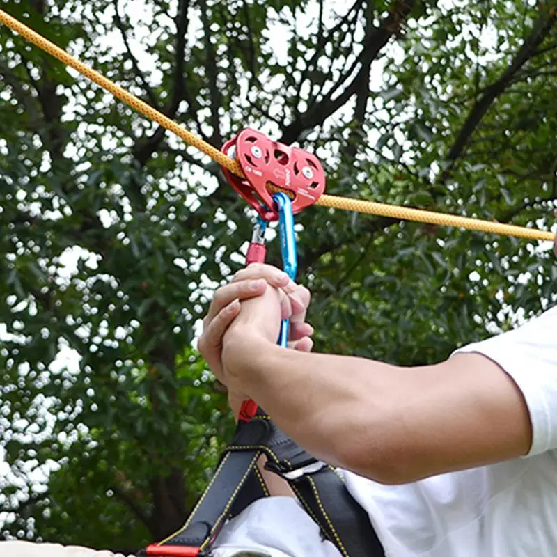 Dragonpad Rock Climbing Pulley Double Axle Double Pulley for Outdoor High Altitude Capling Down