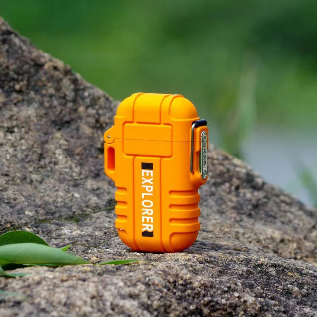 Дропшиппинг водонепроницаемый USB Открытый Кемпинг походная зажигалка Прикуриватель для курения - Цвет: Orange