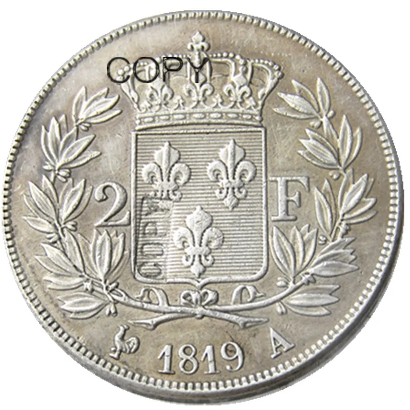 

France 2Francs 1819A Silver Plated Copy Coins