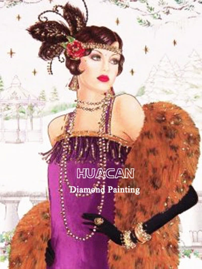 Huacan 5д алмазная вышивка распродажа люди Алмазная мозаика девушка картина стразами картины - Цвет: H7539