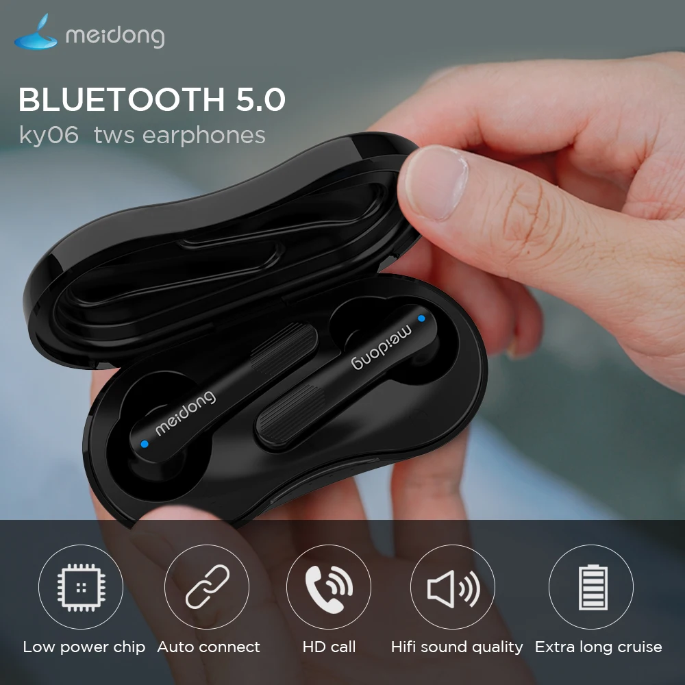 Meidong ky06 bluetooth наушники беспроводные наушники TWS спортивные наушники Handsfree 3D стерео с микрофоном bluetooth 5,0 гарнитура