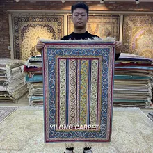 YILONG 2'x3' ручной работы Пакистан полоса ручной работы изысканные шелковые ковры(HF089B